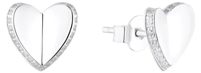 Produktbild von s.Oliver Damen Ohrstecker 2035757 Herz Zirkonia Silber