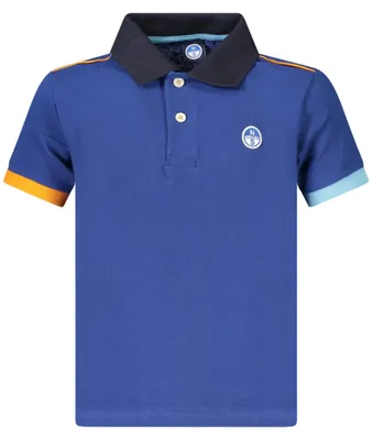 Produktbild von Hochwertiges Kinder Kurzarm-Polo in Blau mit Kontrastdetails
