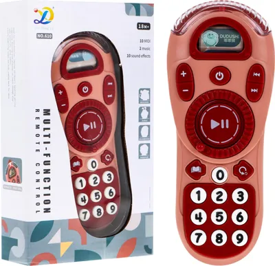 Image de Télécommande TV interactive pour enfants Rose + Fonctions sonores Mélodies Sons + Lumière LED