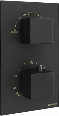 Produktbild von LATUS Thermostat-Unterputz Duscharmatur, Einbau-Box, 2 Wege, schwarz