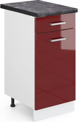 Immagine prodotto di Mobiletto base per cucina Vicco R-Line Rosso lucido 40 cm , PL Antracite, Model 46360