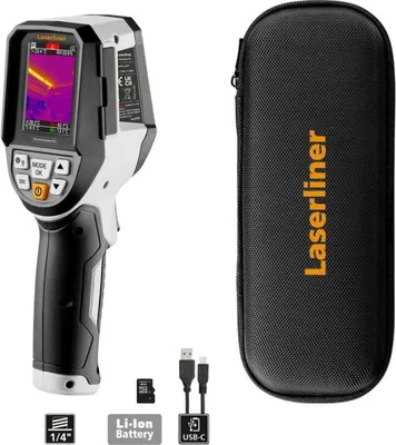 Produktbild von Laserliner 082.078A, -20 - 400 °C, 60 mK, 9 Hz, 2 °C, uncooled microbolometer, Schwarz, Weiß