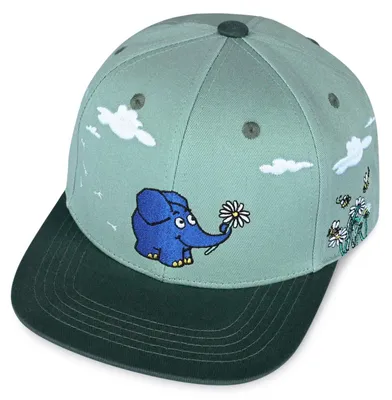 Koaa Snapback Cap für Kinder mit Der Elefant "Frühling" Stickerei aus Baumwolle in grün