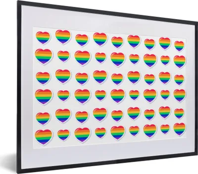 Produktbild von MuchoWow® Gerahmtes Poster Stolz - Muster - Liebe 40x30 cm - Poster mit Schwarzem Bilderrahmen Wandposter Rahmen Foto Bilder - Bilderrahmen - Poster im Rahmen