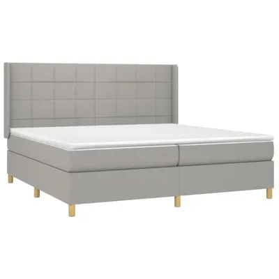 Produktbild von Boxspringbett mit Matratze Hellgrau 200x200 cm Stoff