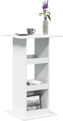 Produktbild von "im Angebot" Bartisch mit Ablagen Weiß 60x60x102 cm Holzwerkstoff - Esstische CC24015