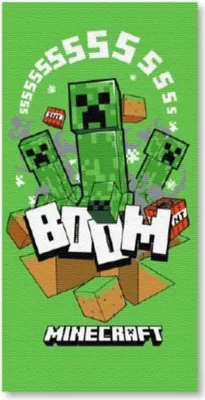 Produktbild von MOJANG STUDIOS AYMAX Strandtuch – Minecraft Boom – Grün – 70 x 140 cm