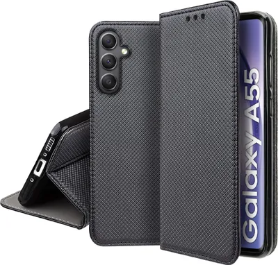 Imagen del producto de Funda para Samsung Galaxy A55 | A55 5G, funda inteligente con imán, tipo cartera, con cristal protector 9H