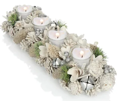 Productafbeelding van COM-FOUR® Adventskrans, langwerpig, kaarsenhouder voor kerst, geschikt voor 4 kaarsen, kaarsenhouder, adventsdecoratie, XL adventskaarsenhouder, kaarsenrek als tafeldecoratie