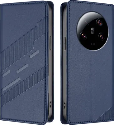 Image de Etui pour Xiaomi 13 Ultra, étui portefeuille en cuirPolyuréthaneavec fente pour carte et fonction stand Blau