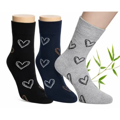 Produktbild von RS Harmony Damen Bambus Socken Love Herzmotiv Softrand 6 Paar Gr. 35-38