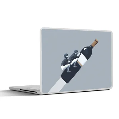 Produktbild von MuchoWow® Laptop Aufkleber Sticker Cover Flasche - Männer - Vintage 32.5x23.5 cm - Sticker für Laptop - Selbstklebend