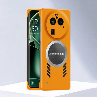 Produktbild von Oppo Find X6 Pro Hülle, Frameless PC Matt Kühlabdeckung Loch Wärmeableitung Schutzhülle für Oppo Find X6 Pro Orange