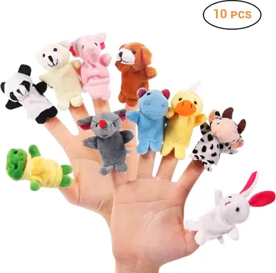 Obrázek produktu pro 10 kusů krásných zvířecích prstových loutek, roztomilé kreslené loutky, hračky, dárky