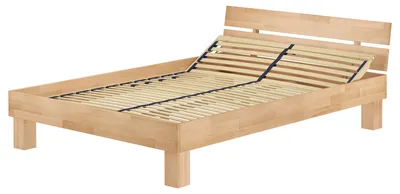 Produktbild von Futonbett Doppelbett mit Überlänge 140x220 Massivholzbett Buche Zubehör wählbar V-60.86-14-220Federholzrahmen inkl.
