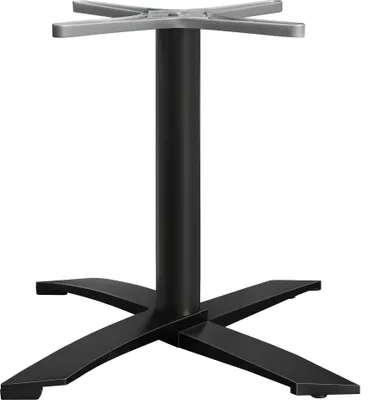 Produktbild von THIAGO | Bistro Tischgestell | Alu Schwarz | 4 Fuß: Ø 60 cm | Säule 7,6 x 75 cm | Schwarz | Tischgestell Aluminium, Gastro Tischgestell
