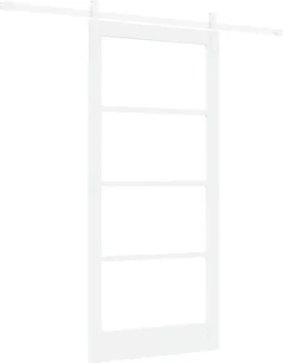 Produktbild von vidaXL Schiebetür Weiß 93 x 202 cm Massivholz Kiefer und Glas