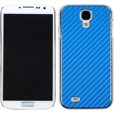 Produktbild von PhoneNatic Case kompatibel mit Samsung Galaxy S4 - Hülle blau Carbonoptik Hard-case + 2 Schutzfolien