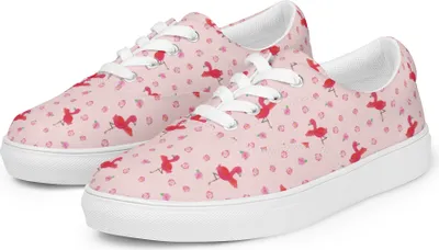 Produktbild von Mr. & Mrs. Panda Damen Stoffschuhe Flamingo Yoga Größe 44 - Rosa - Geschenk, Yogi, Achtsamkeit, Namaste, Stoffschuh, Turnschuhe, Sportschuhe, Halbschuhe, Damenschuhe