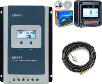 Obrázok produktu pre Regulátor solárneho nabíjania MPPT, maximálne napätie otvoreného obvodu FV 100 V, menovité napätie batérie 12/24 V DC, so snímačom MT52, 40 A