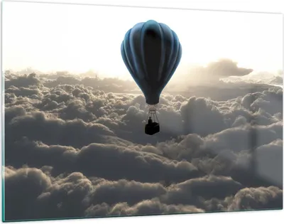 Produktbild von Bilder auf glas - Wolke Ballon Himmel - 120x80cm - Glasbilder - Wandbilder - Kunstdruck - zum Aufhängen bereit - Wanddekoration aus Glas - Glas Bilder - Wandbild auf Glas - Einteilig - GAA120x80-3577