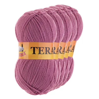 5 x 100g Strickgarn TERA Uni 198 mauve