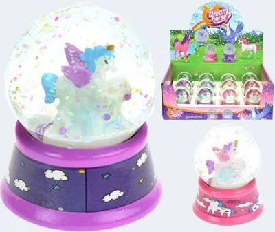 Produktbild von Schneekugel Einhorn mit Glitzer sort. (Display=12)