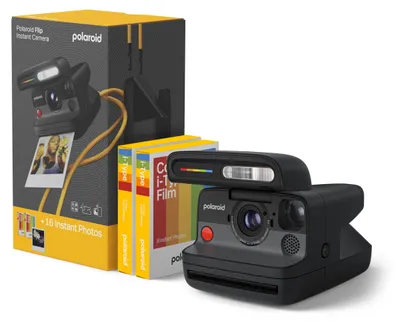 Immagine prodotto di Polaroid FLIP - Pack Fotocamera istantanea nera + pellicola a colori (16 foto)