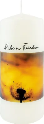 Produktbild von Trauerkerze "Ruhe in Frieden" 200 x Ø 80 mm mit Klarsichtkarton