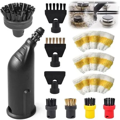 Produktbild von Accessoires für Kärcher-Staubsauger - 12 Stück - Reserve-Ersatzteile für Handspritzgerät - inkl. Verlängerspritzgerät, runde Bürste, Keramik-Bürste, Mikrofasertuch, Schaber