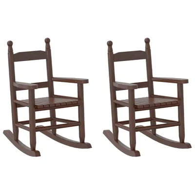 Immagine prodotto di Sedia a dondolo per bambini 2 pz. Legno massiccio di pioppo marrone