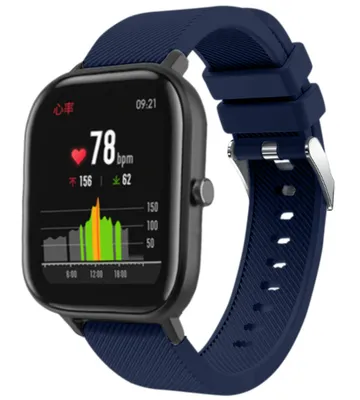 Produktbild von Strap-it Xiaomi Amazfit GTS Silikonarmband (Dunkelblau)