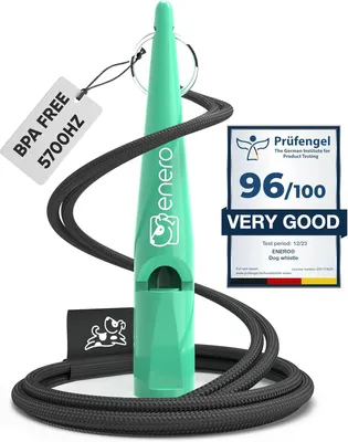 Imagen del producto de Silbato para perros con correa práctica, frecuencia estandarizada hasta 98,2 dB, ideal para entrenamiento