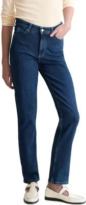 Productafbeelding van Marc O'Polo Denim dames jeans, high waist, rechte pasvorm, blauw (donkerblauw, meerkleurig)