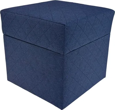 Zdjęcie produktu dla Pufa SAWANA 40x40 cm pikowana kwadratowa otwierana do salonu ze schowkiem granatowa