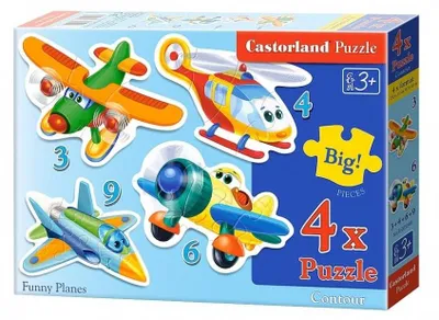 Zdjęcie produktu dla Puzzle 4 w 1 (3+4+6+9 elementów) Zabawne samoloty 5048