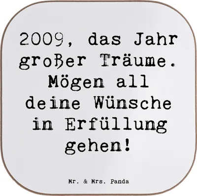Produktbild von Mr. & Mrs. Panda Untersetzer für Gläser Spruch 2009 Geburtstag - Weiß - Geschenk, Geburtstagsgeschenk, Coaster, Geburtsjahr, Kaffeeuntersetzer, gläseruntersetzer, Alter