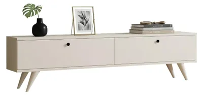 Produktbild von Atestino - TV-Schrank 160x25x40 cm Weiß, 2 Türen