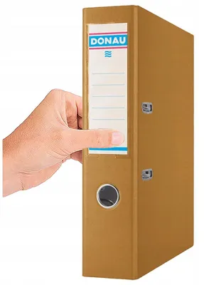 Obrázek produktu pro Donau Kancelářský pořadač 75 mm A4 zlatý s pákovým mechanismem
