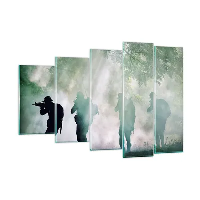 Produktbild von Bilder auf glas - Soldat Gewehr - 150x100cm - Glasbilder - Wandbilder - Kunstdruck - zum Aufhängen bereit - Wanddekoration aus Glas - Glas Bilder - Wandbild auf Glas - 5 Teile - GEG150x100-3976