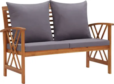 Zdjęcie produktu dla Ławka Ogrodowa Z Poduszkami, 119 Cm, Lite Drewno Akacjowe Lumarko!