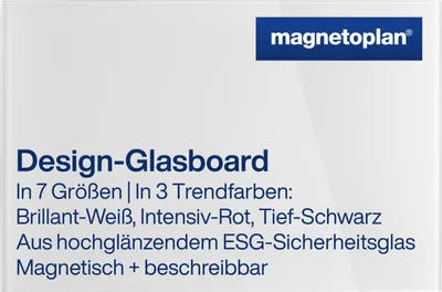 Produktbild von Magnetoplan Design-Glasboard - magnethaftend und beschreibbar - 60x40cm - Weiß