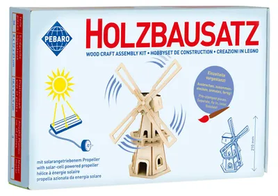 Produktbild von Pebaro Holzbaukasten Solarmühle kreatives Lernspielzeug Bausatz