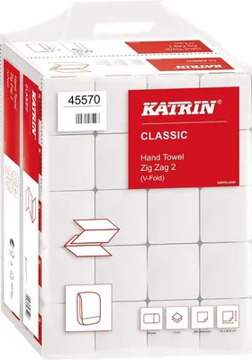 Productafbeelding van KATRIN 45570: KATRIN papieren handdoekjes, type 45570, "Zick Zack" motief, met een zick-zack vouwing, 2-laags, 4.000 stuks