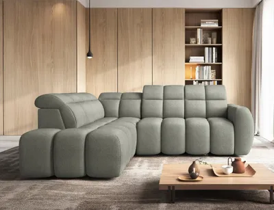 Obrázek produktu pro Designová rohová sedačka SAOIRSE - khaki, levý roh