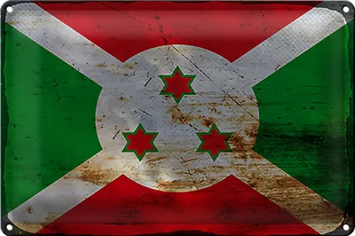 Produktbild von Blechschild Flagge Burundi 30x20cm Flag of Burundi Rost