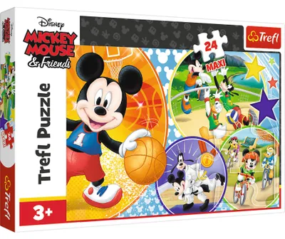 Produktbild von Trefl Maxi-Puzzle 24 Teile – Micky Maus: Zeit für Sport