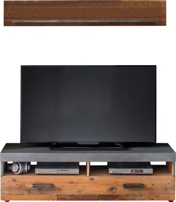 Produktbild von IndyWO:Ko.GraphitGrauMatera-OldWoodNB,Fr.OldWood NB,Abs.GraphitGrauMateraNB,TV-Unterteil+Wandboard