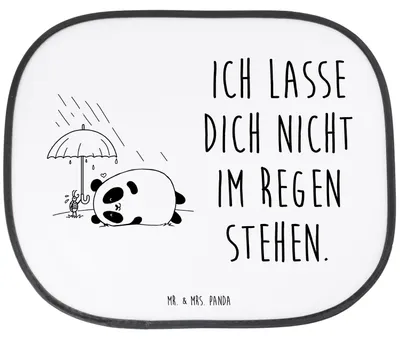 Produktbild von Mr. & Mrs. Panda Sonnenschutz Auto Panda Freundschaft - Weiß - Geschenk, Seitenscheibe, saugnapf, blendschutz, Fürs, Sonnenblende