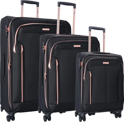 Produktbild von TheTrueC 3er Kofferset S/M/L Kopenhagen black/rose : schwarz Farbsortierung: schwarz